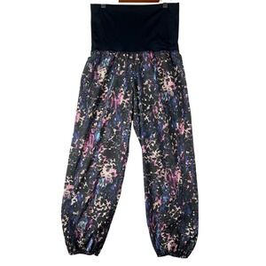 Lululemon Om Pants High Rise Jogger Black Abstract Splatter Print Mesh Size 4